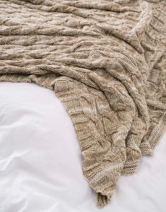 Marc O'Polo Ainaa Oak beige Plaid 150 x 200 cm