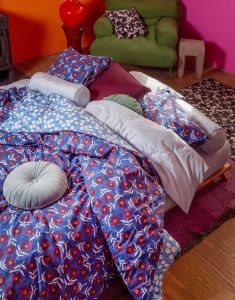 ESSENZA & CO Blooming Ballet marine blue Dekbedovertrekset 140 x 220 cm