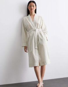 Marc O'Polo Classic fine stripe Dark Sand Kimono M