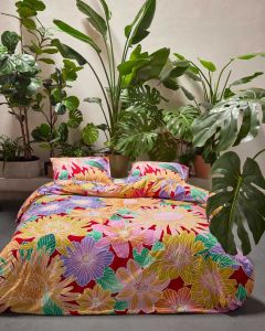 ESSENZA & CO Flower fling Happy red Dekbedovertrekset 240 x 220 cm