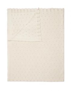 ESSENZA Knitted Ajour Antique white Plaid 130 x 170 cm