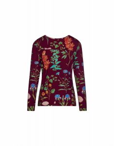 ESSENZA Luyza Marigold Bordeauxrood Top lange mouw S