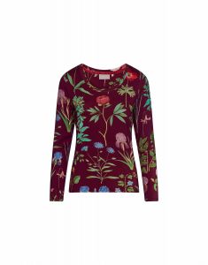 ESSENZA Luyza Marigold Bordeauxrood Top lange mouw S