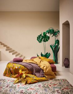 ESSENZA Marigold Flower ochre Dekbedovertrekset 240 x 220 cm