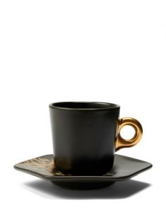 ESSENZA Masterpiece Donkergroen Espresso kop & schotel 9 cl