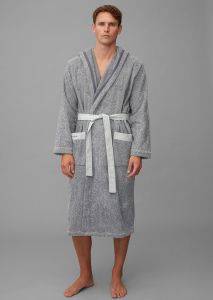 Marc O'Polo Melange Marine / Light Silver Bademantel L
