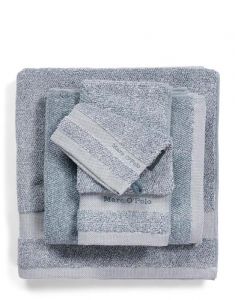 Marc O'Polo Melange Smoke blue/off white Washand 16 x 22 cm
