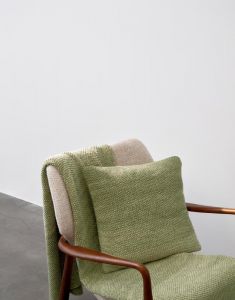 Marc O'Polo Nordic knit melange Mosgroen Sierkussen 50 x 50 cm