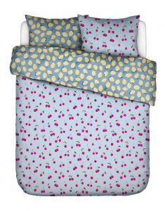ESSENZA & CO Zesty cherry Ijsblauw Dekbedovertrekset 240 x 220 cm