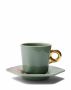 ESSENZA Gallery Espresso kop en schotel Stone green