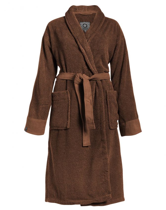 Essenza Connect Organic Uni Leather brown Badjas S