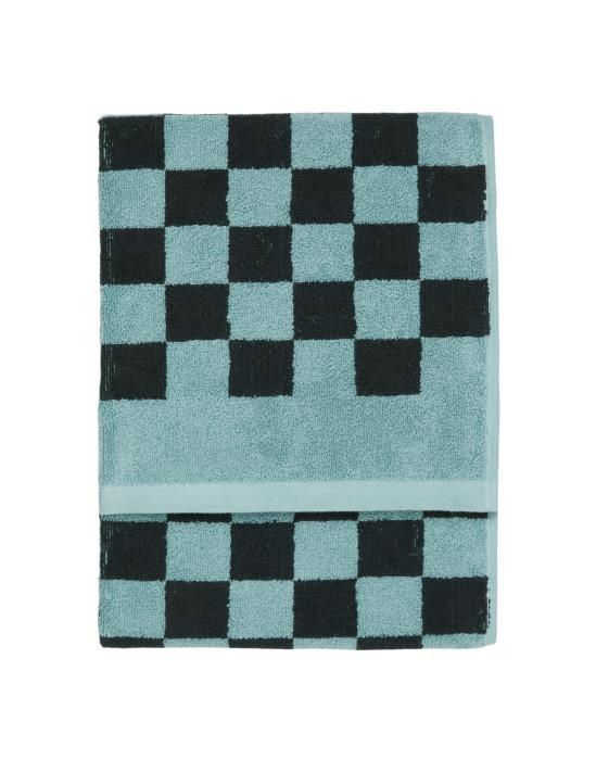 Marc O'Polo Checker Aquamarine Handdoek 50 x 100 cm