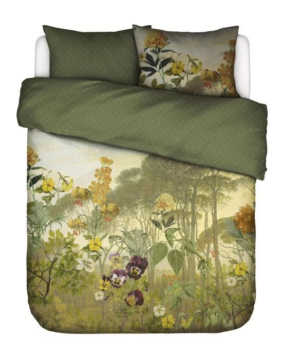 ESSENZA Felicia Loden green Dekbedovertrekset 200 x 220 cm