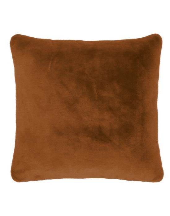ESSENZA Furry Leather brown Sierkussen 50 x 50 cm