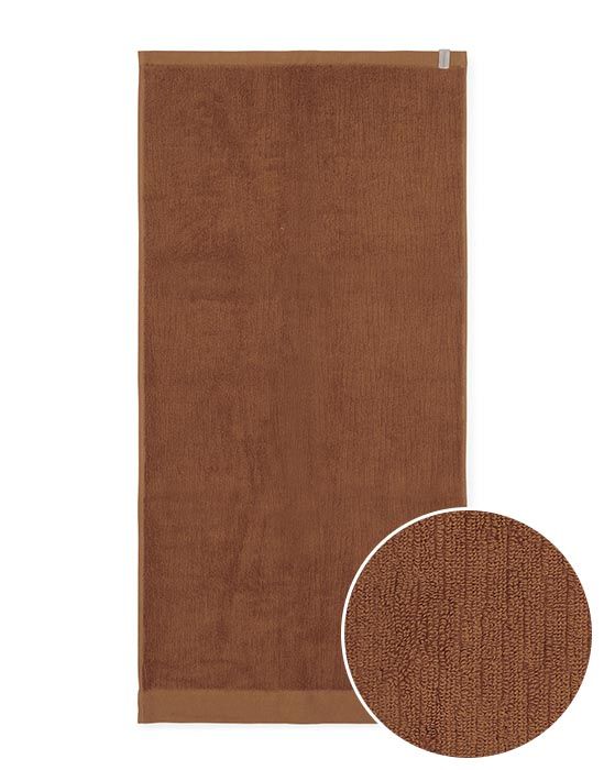 ESSENZA Connect Organic Lines Leather brown Handdoek 60 x 110 cm