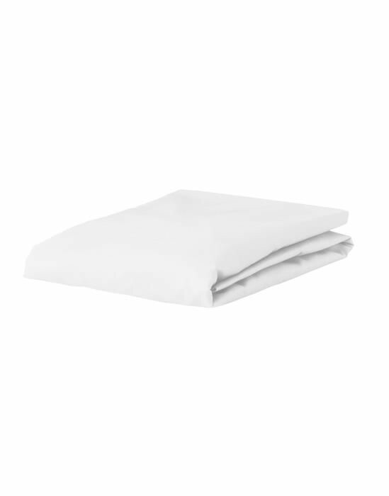 ESSENZA Premium Percale White Topper fitted sheet 140 x 200 cm