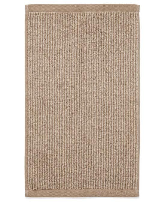 Marc O'Polo Timeless Tone Stripe Beige/clay Gastendoek 30 x 50 cm