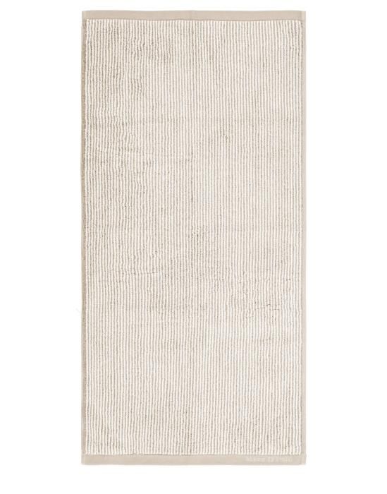 Marc O'Polo Timeless Tone Stripe Beige/wit Handdoek 50 x 100 cm