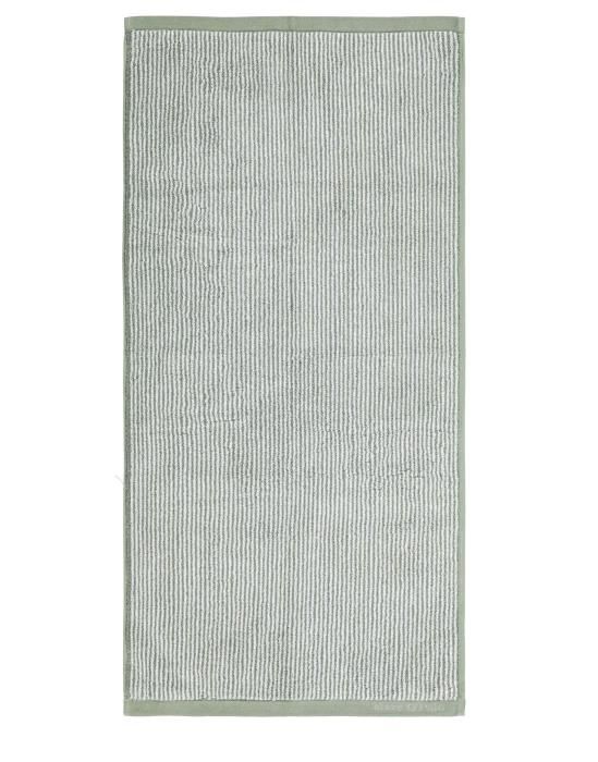 Marc O'Polo Timeless Tone Stripe Green/off white Handdoek 50 x 100 cm