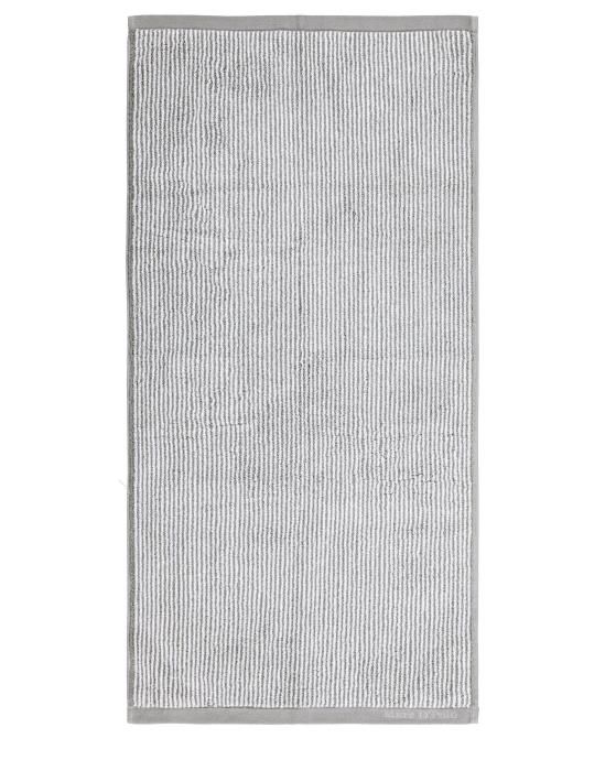 Marc O'Polo Timeless Tone Stripe Grijs/wit Handdoek 50 x 100 cm