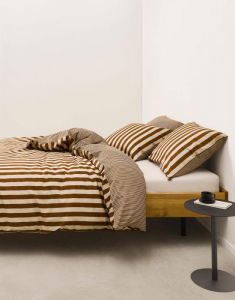 Marc O'Polo Classic Stripe Toffee Brown Kussensloop 60 x 70 cm