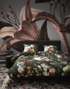 ESSENZA Fleur Groen Dekbedovertrekset 240 x 220 cm