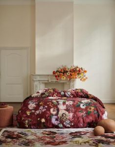 ESSENZA Fleurel Wijnrood Dekbedovertrekset 140 x 220 cm