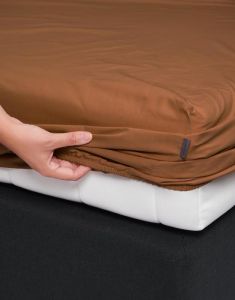 ESSENZA Minte Leather brown Hoeslaken 200 x 200 cm