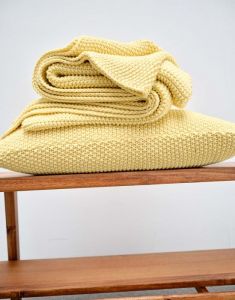 Marc O'Polo Nordic knit Pale Yellow Plaid 130 x 170 cm