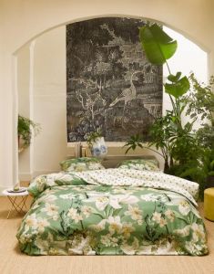 ESSENZA Rosalee Basilicumgroen Dekbedovertrekset 260 x 220 cm