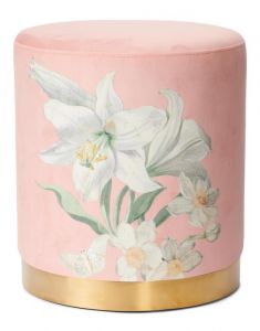 ESSENZA Rosalee Dark Blush Samthocker 40 x 40 x 43 cm