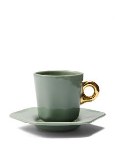 ESSENZA Sculpture Stone green Espresso kop & schotel 9 cl