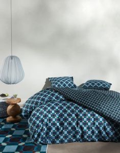 ESSENZA Teades Nightblue Dekbedovertrekset 240 x 220 cm