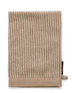 Marc O'Polo Timeless Tone Stripe Beige / Clay Waschhandschuhe 16 x 22 cm
