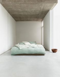 Marc O'Polo Washed chambray Sage green Dekbedovertrekset 140 x 220 cm
