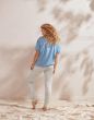 ESSENZA Colette Uni marine blue Top korte mouw XS