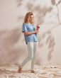 ESSENZA Colette Uni marine blue Top korte mouw XS