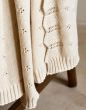 ESSENZA Knitted Ajour Antique white Plaid 130 x 170 cm