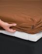 ESSENZA Premium Percale Leather brown Hoeslaken 80 x 200 cm