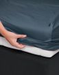 ESSENZA Satin Stone blue Fitted sheet 140 x 200 cm