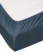 ESSENZA Satin Stone blue Fitted sheet 140 x 200 cm