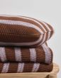Marc O'Polo Structure knit Toffee brown Plaid 130 x 170 cm
