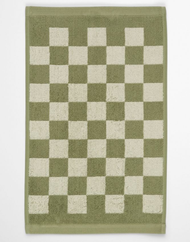Marc O'Polo Checker Mosgroen Gastendoek 30 x 50 cm