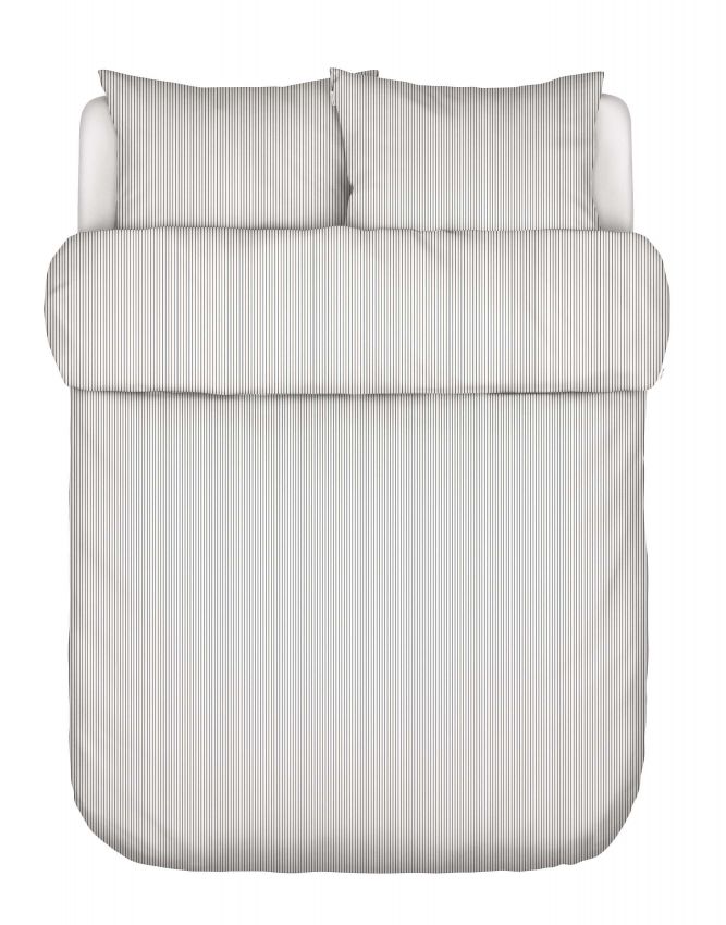Marc O'Polo Classic fine stripe Antraciet Dekbedovertrekset 260 x 220 cm