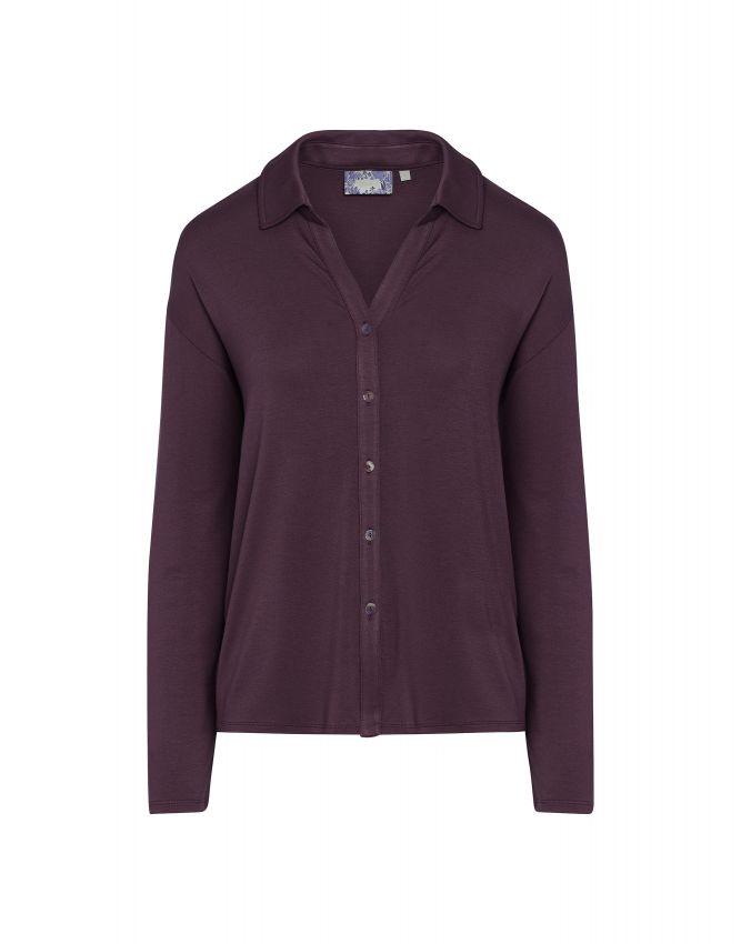 Essenza Kae Uni Plum wine Top lange mouw XS