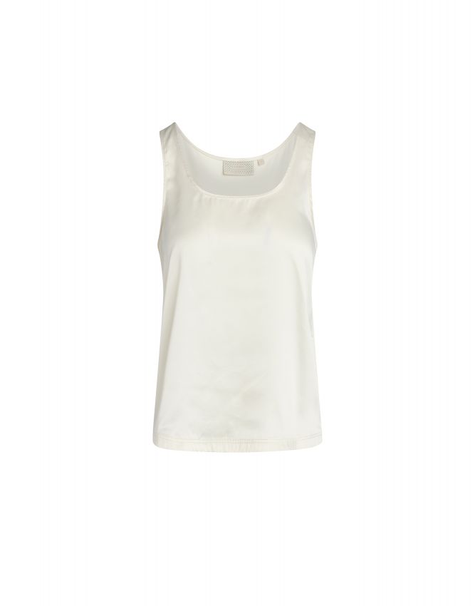 ESSENZA Shelby satin Uni Vanille Top mouwloos L