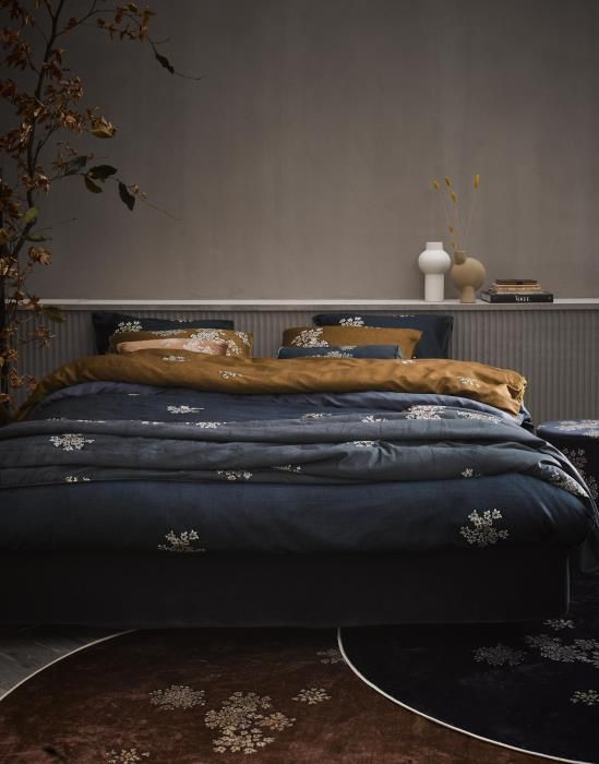 Gemengd Oranje natuurkundige ESSENZA Lauren Sprei Indigo blauw 180 x 265 cm