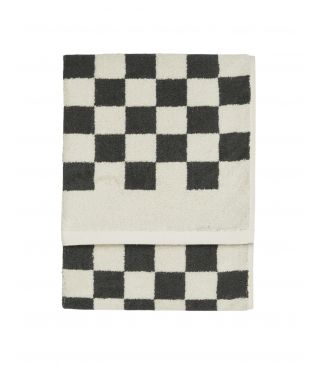 Marc O'Polo Checker Antraciet Gastendoek 30 x 50 cm