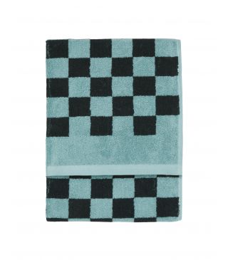 Marc O'Polo Checker Aquamarine Gastendoek 30 x 50 cm