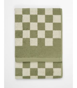 Marc O'Polo Checker Handdoek Moss green